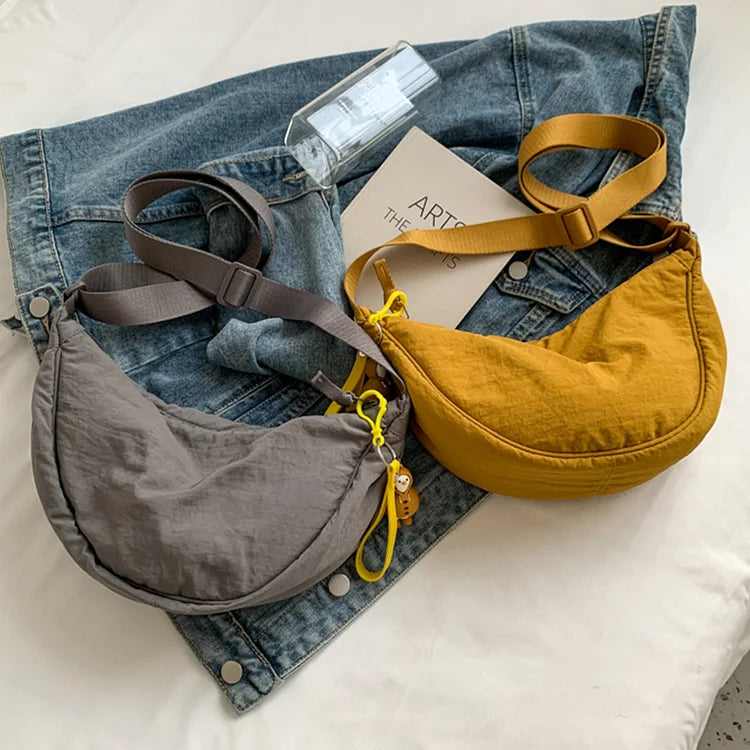 Pleated Hobo Crossbody Bag for Women – Lightweight Nylon Shoulder Purse with Ruched Design for Everyday Carry & Travel | Thomler