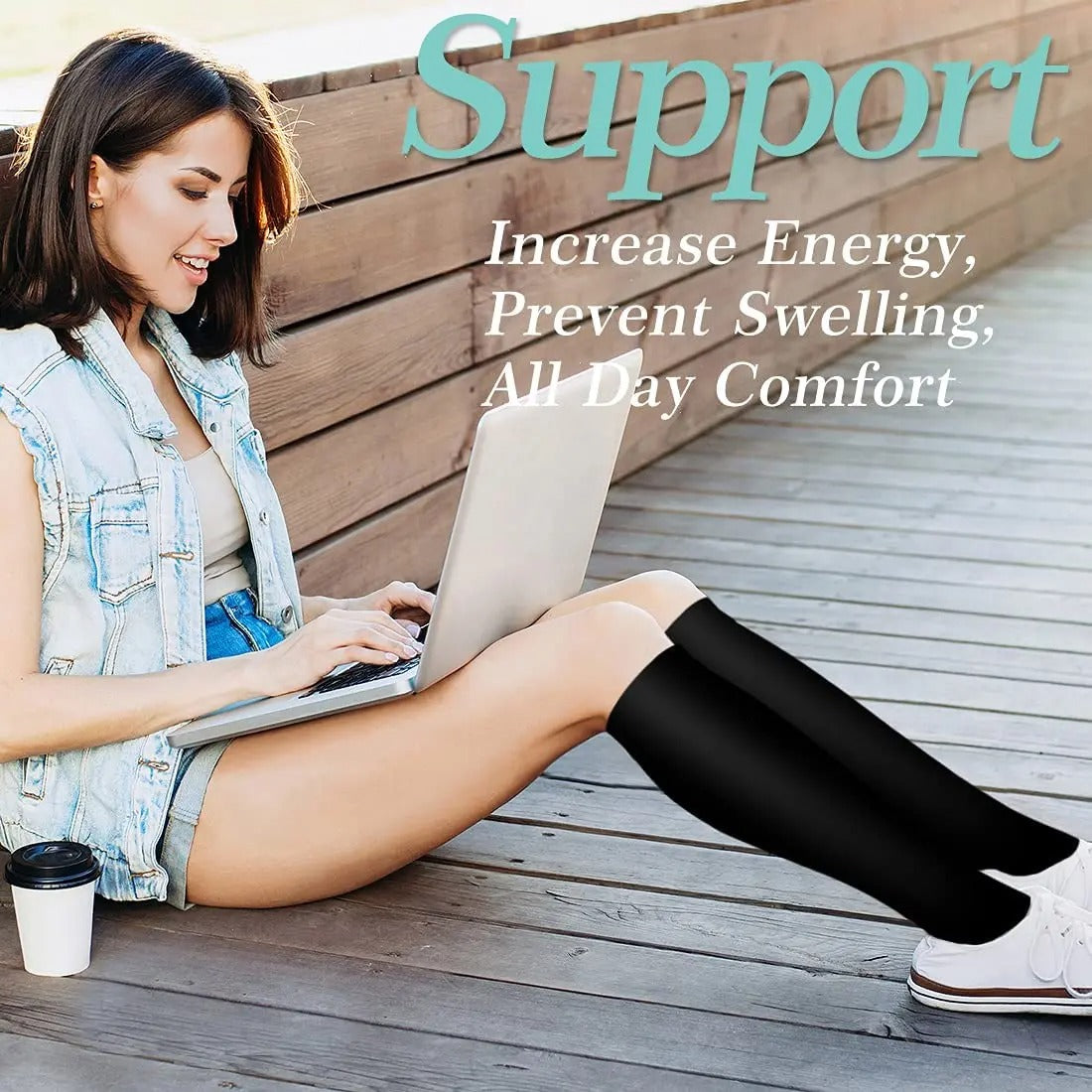 Knee-High Support Hosiery for Enhanced Leg Circulation – 6-Pair Value Set, Graduated Pressure Design for Men & Women | Thomler