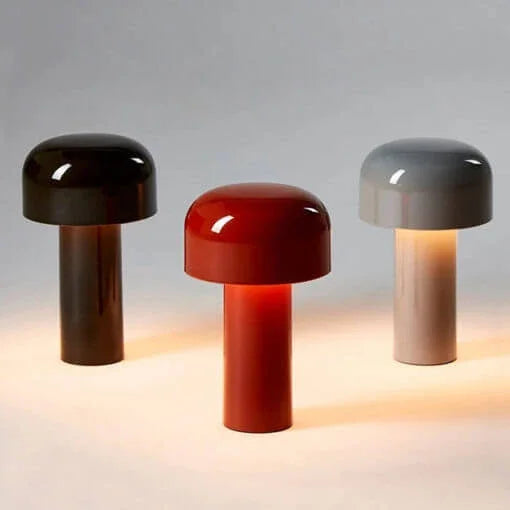 Cordless Mushroom Table Lamp with Touch Dimmer & USB-C Rechargeable Battery for Bedroom, Desk & Outdoor | Thomler