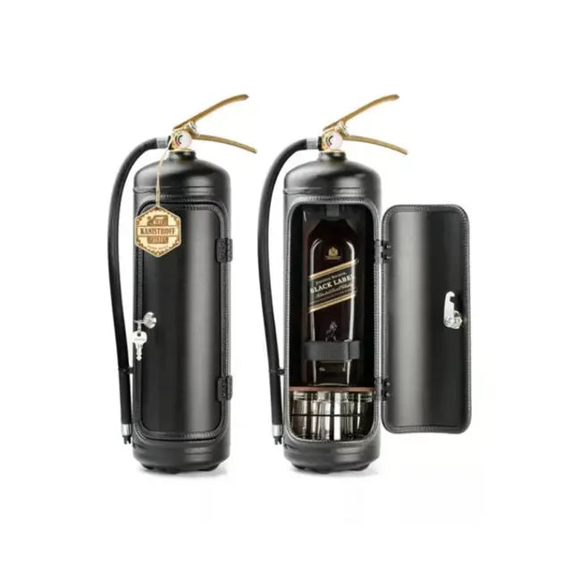Fire Extinguisher Bottle Holder Hidden Storage Case for Whiskey Wine Champagne Metal Cabinet Bar Decor Red Black Novelty Gift for Home | Thomler
