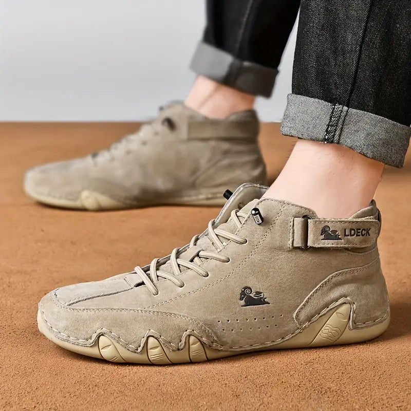 Men's Waterproof High-Top Sneakers with Elastic Slip-On Design - Durable Rubber Sole Boots for Street Style & All-Weather Wear | Thomler