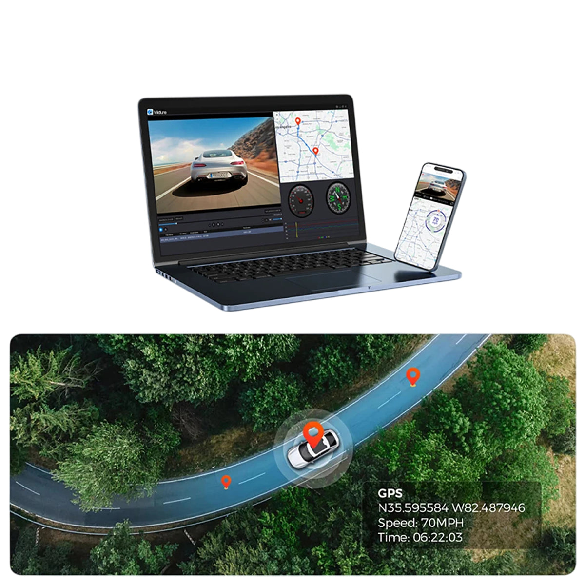 4K Dual-Lens Car Camera with WiFi Monitoring & GPS Tracking for Front & Rear Recording | Thomler