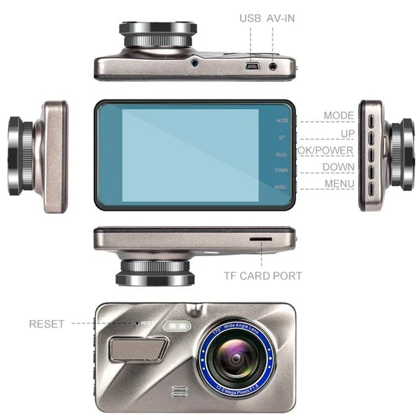 Dual Camera Car Recorder Front Rear 1080p HD Wide Angle Dashboard Video System Night Vision Parking Monitor Motion Sensor Loop Recording | Thomler