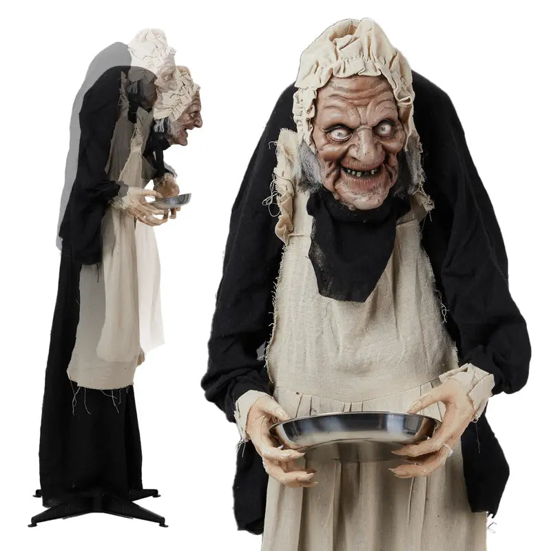 5-Foot Sound-Activated Animatronic Halloween Greeter with Motion Sensor & Light-Up Eyes | Thomler