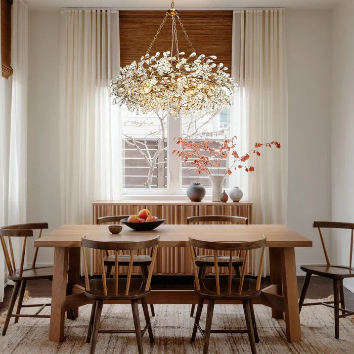 Round Multi-Light Statement Chandelier 39-60 in 6-12 Sockets Metal Crown for Dining Room Foyer Entryway Living Room | Thomler