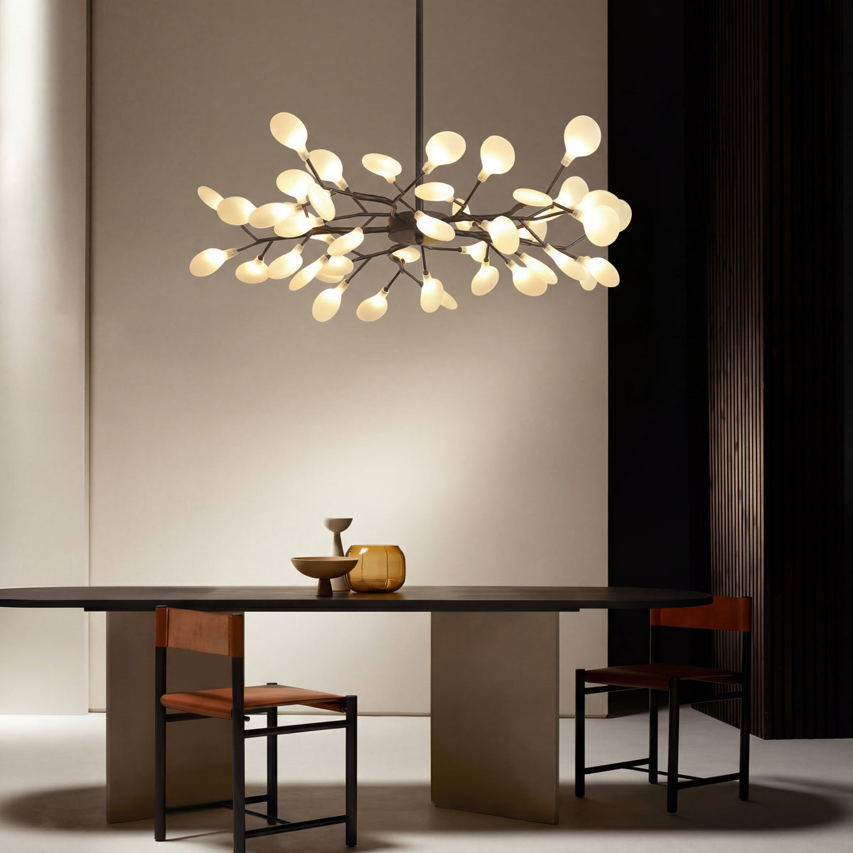 Branch Chandelier with Acrylic Globes – Cascading LED Statement Light for Dining Room & Living Room – Modern Tree Design – Warm White | Thomler