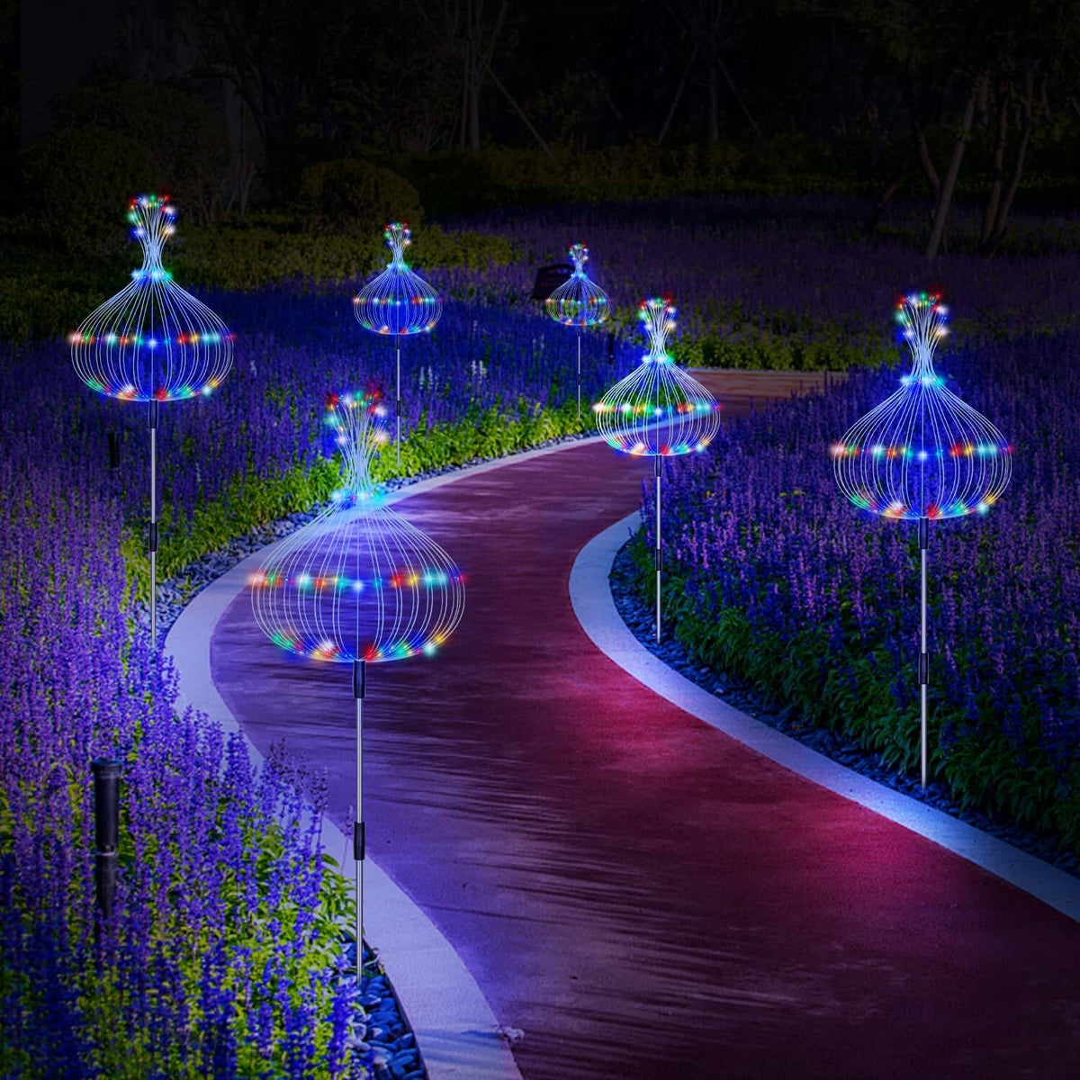 Solar Firework Garden Stake Light with 120 LEDs – Waterproof Outdoor Pathway Accent for Yard, Patio & Pool | Thomler