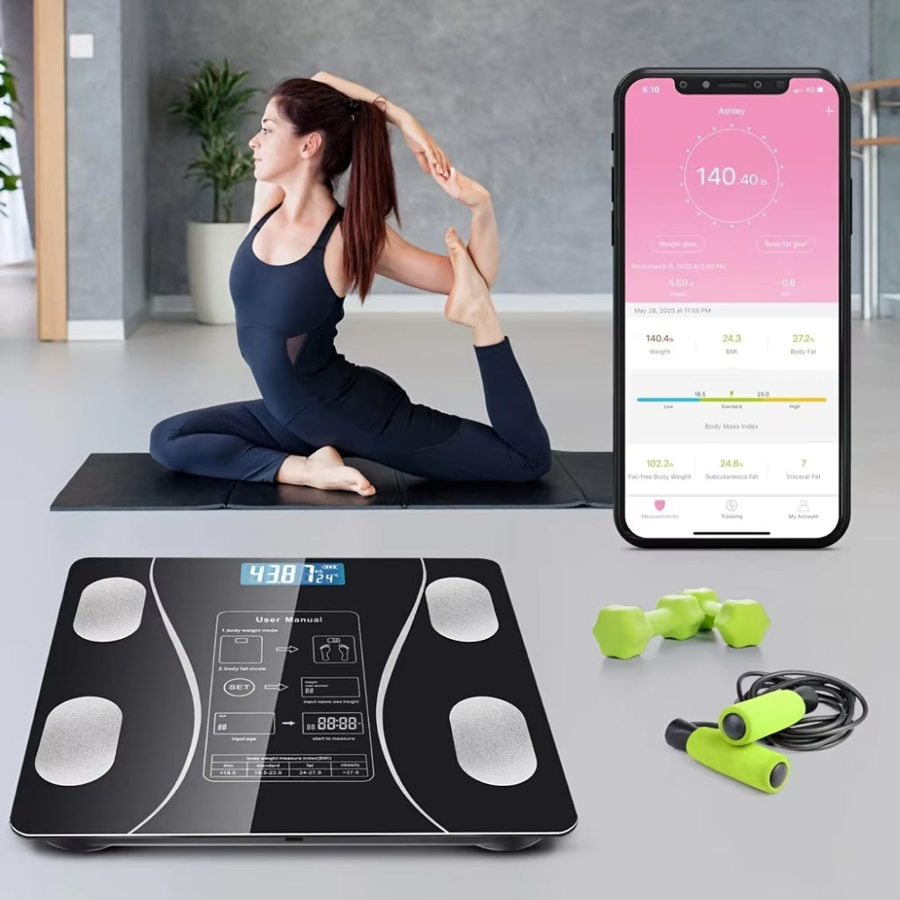 Smart Body Composition Scale Bluetooth Health Tracker 13+ Metrics Weight BMI Fat Muscle Mass Monitor Temperature Sensor App Sync Family | Thomler