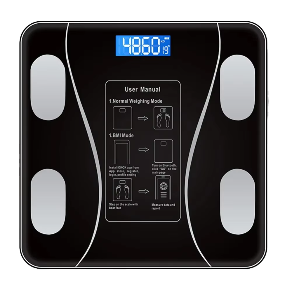 Smart Body Composition Scale Bluetooth Health Tracker 13+ Metrics Weight BMI Fat Muscle Mass Monitor Temperature Sensor App Sync Family | Thomler