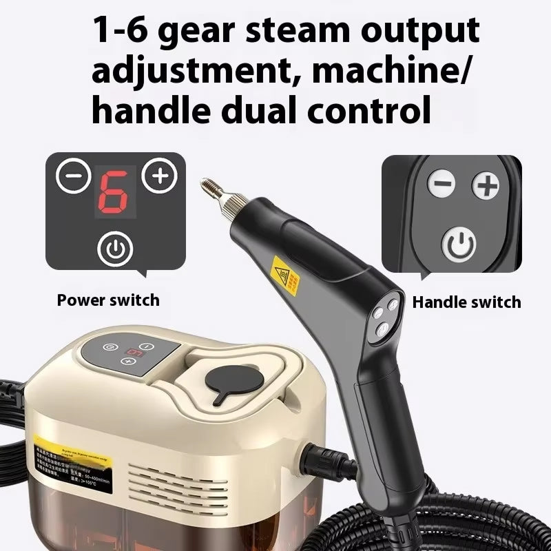 Portable High-Pressure Steam Cleaner for Kitchen, Upholstery & Auto Detailing – 2500W Fast Heat | Thomler
