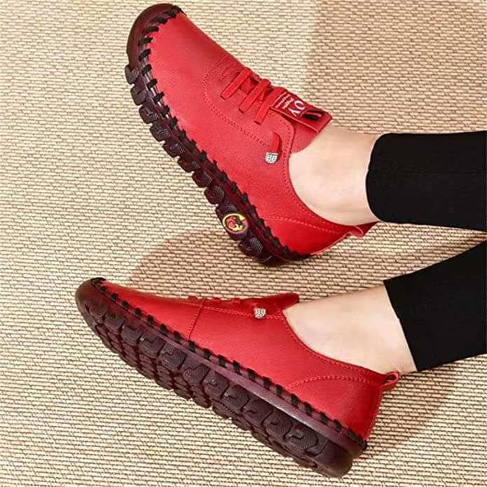 Orthopedic Arch Support Slip-On Loafers for Women – Leather Flats with Anti-Slip Sole for Plantar Fasciitis Relief, All-Day Comfort & | Thomler