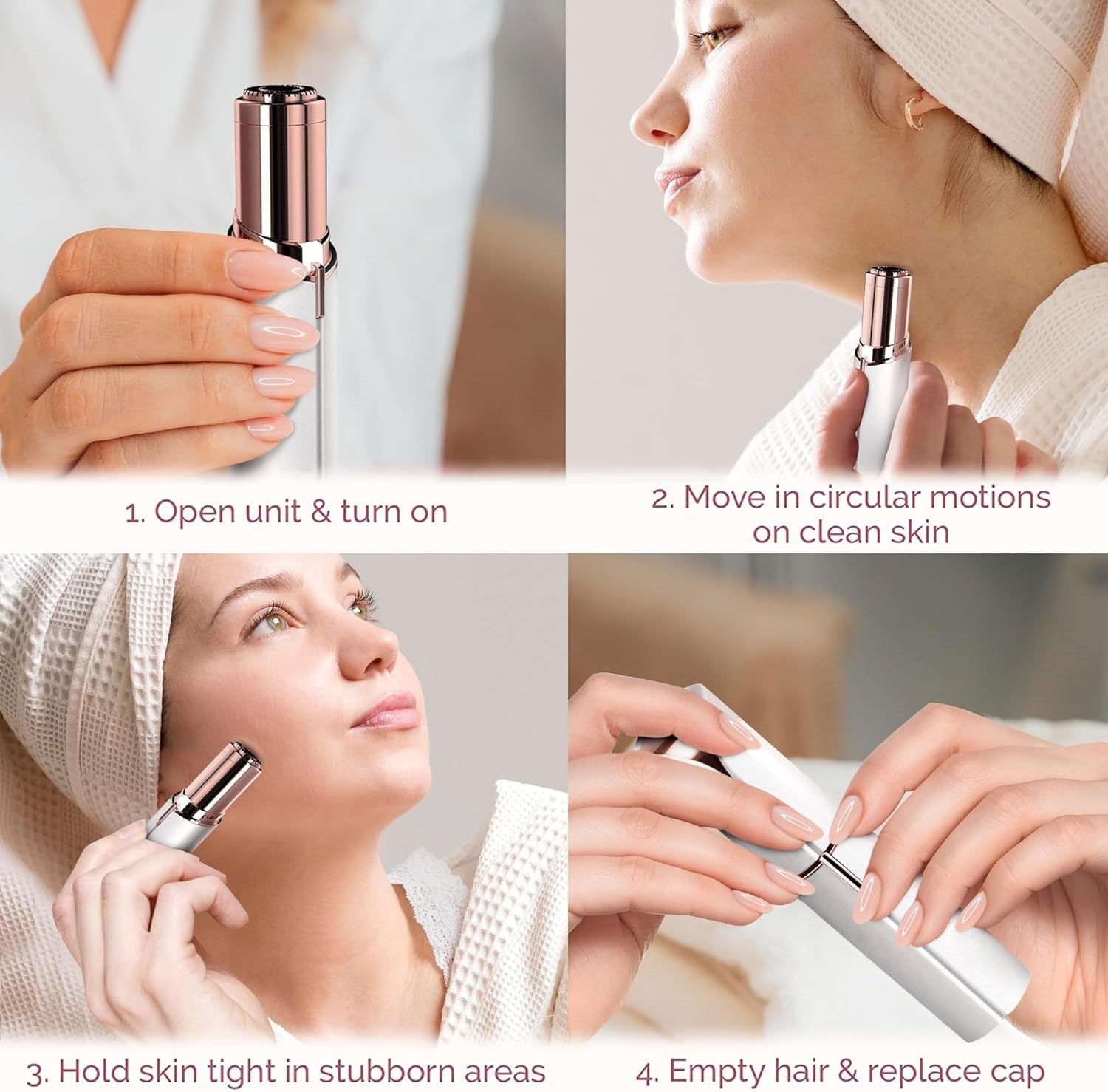 Portable Electric Facial Hair Trimmer for Women – Painless Eyebrow Shaper & Peach Fuzz Removal Tool for Face, Chin, Neck – Compact Travel-Re | Thomler
