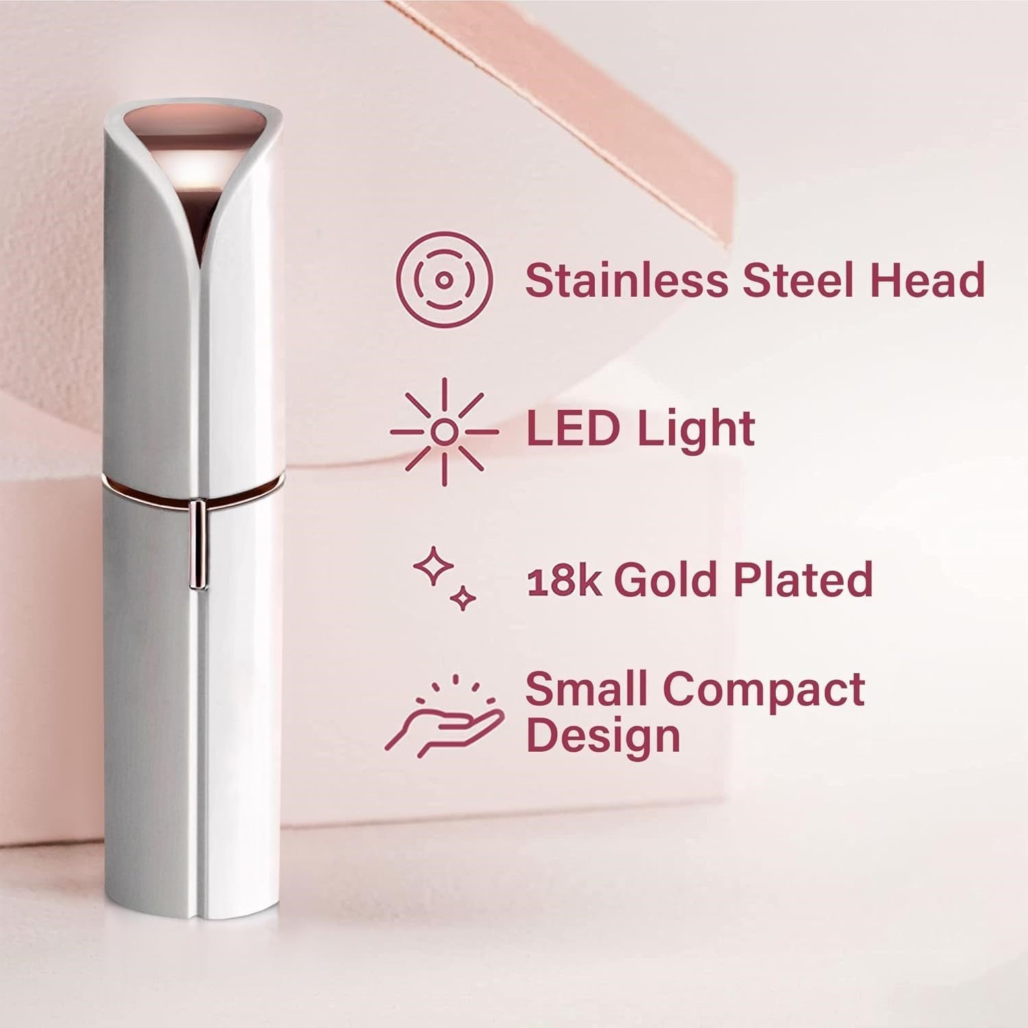 Portable Electric Facial Hair Trimmer for Women – Painless Eyebrow Shaper & Peach Fuzz Removal Tool for Face, Chin, Neck – Compact Travel-Re | Thomler