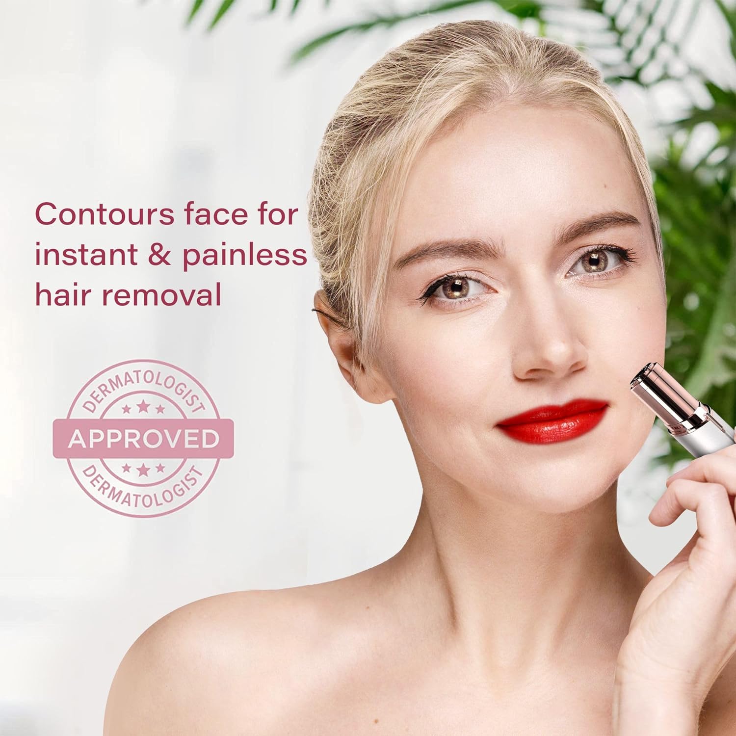 Portable Electric Facial Hair Trimmer for Women – Painless Eyebrow Shaper & Peach Fuzz Removal Tool for Face, Chin, Neck – Compact Travel-Re | Thomler