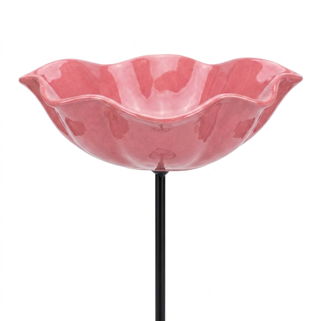 Flower-Shaped Bird Bath & Bee Watering Station Garden Stake for Hummingbirds Butterflies Pollinators Backyard Decor | Thomler