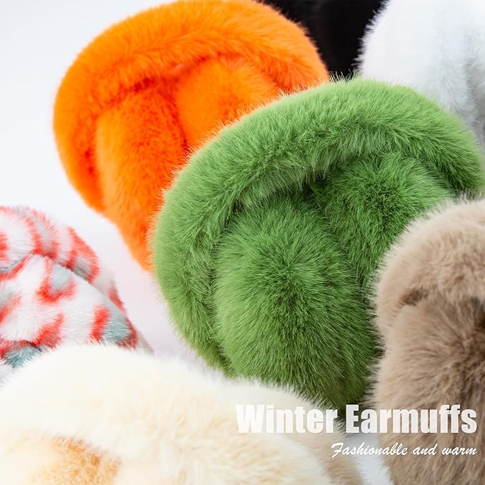 Foldable Winter Earmuffs with Plush Synthetic Fur for Women & Men – Adjustable Compact Ear Covers for Cold Weather | Thomler