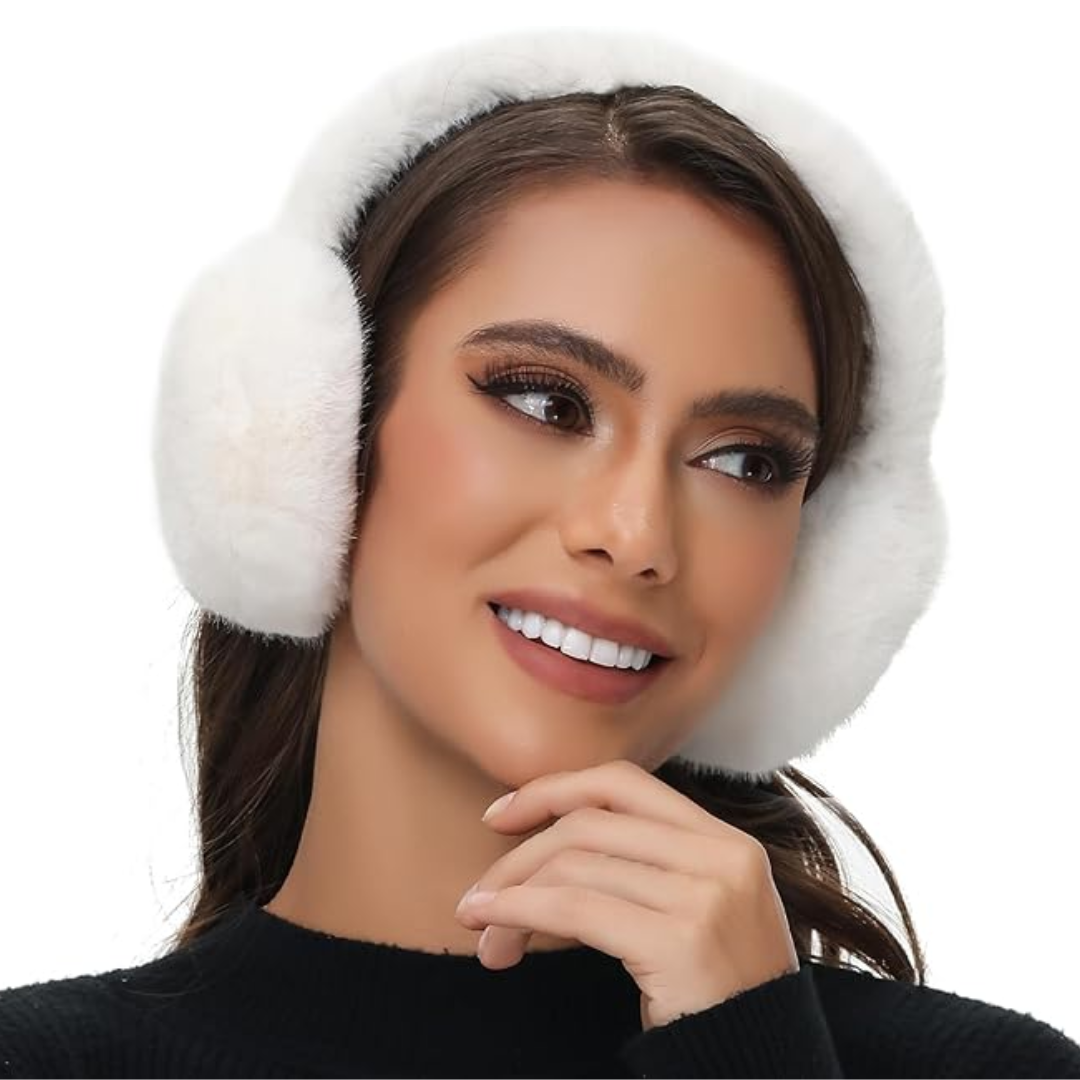 Foldable Winter Earmuffs with Plush Synthetic Fur for Women & Men – Adjustable Compact Ear Covers for Cold Weather | Thomler