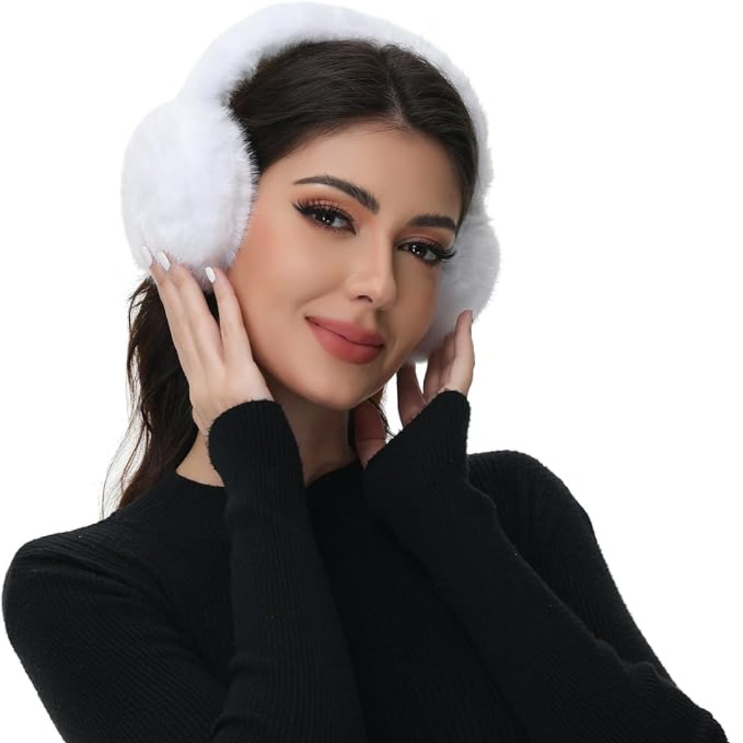 Foldable Winter Earmuffs with Plush Synthetic Fur for Women & Men – Adjustable Compact Ear Covers for Cold Weather | Thomler
