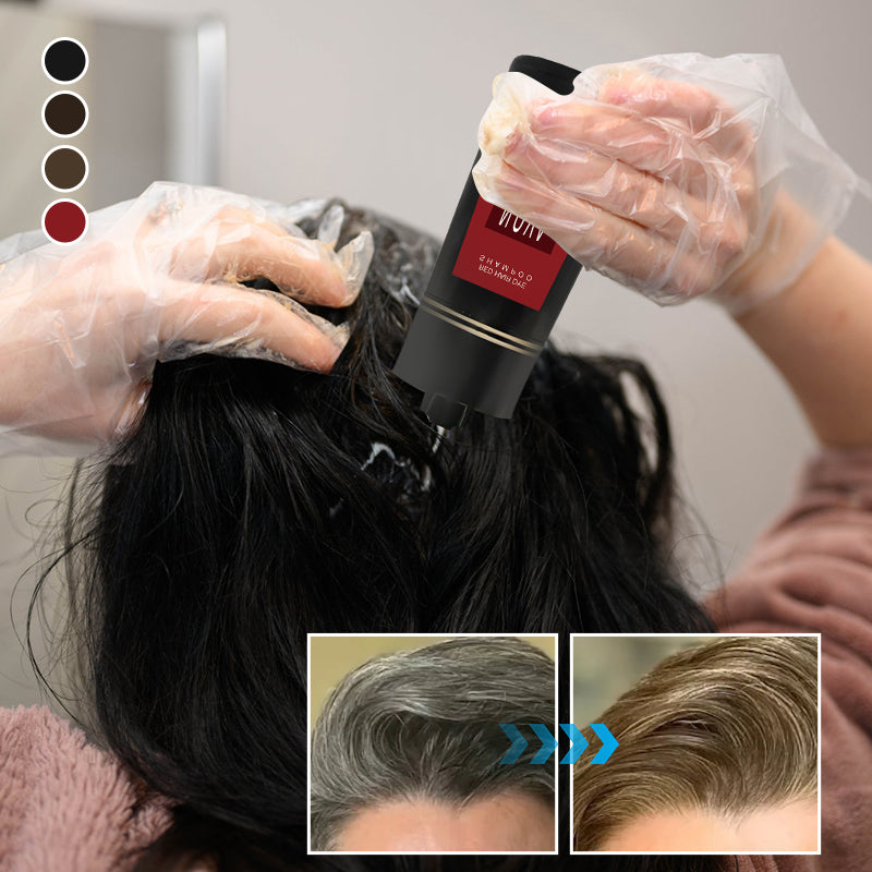 Hair Color Shampoo – Ammonia-Free Gray Coverage in 10 Minutes – Enriched with Fo-ti, Ginseng & Mushroom Extract for Healthy Shine | Thomler