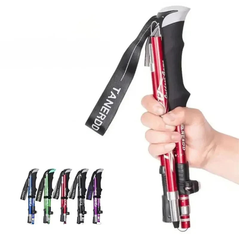 Collapsible Hiking Stick Adjustable Height Lightweight Aluminum Walking Staff for Trail Backpacking Mountain Trekking Men Women Outdoor | Thomler