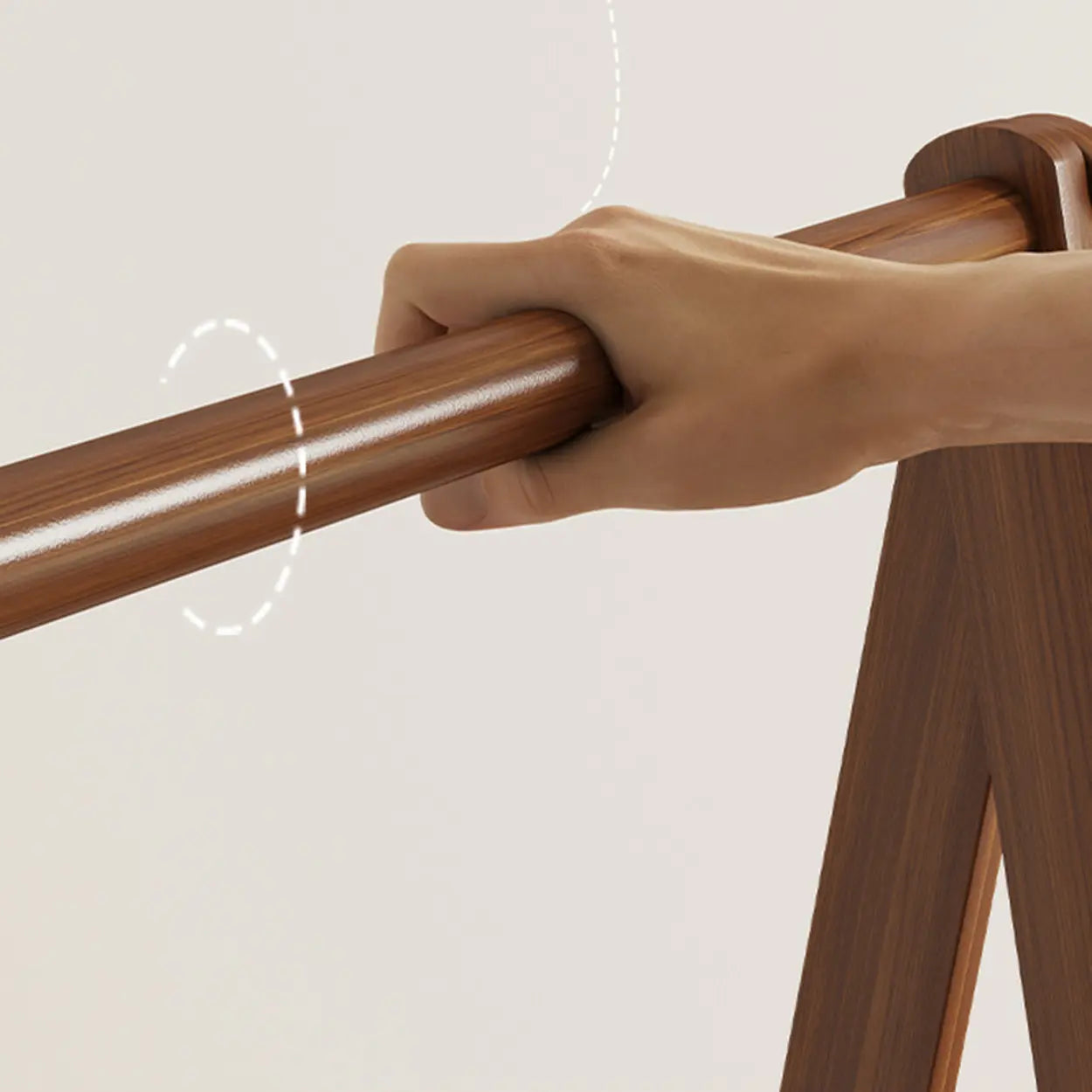 Coat Rack Beech Wood 150.0 cm Natural Hallway Bedroom Storage Stand Foldable A Frame Garment Organiser With Shelf Hooks | Thomler