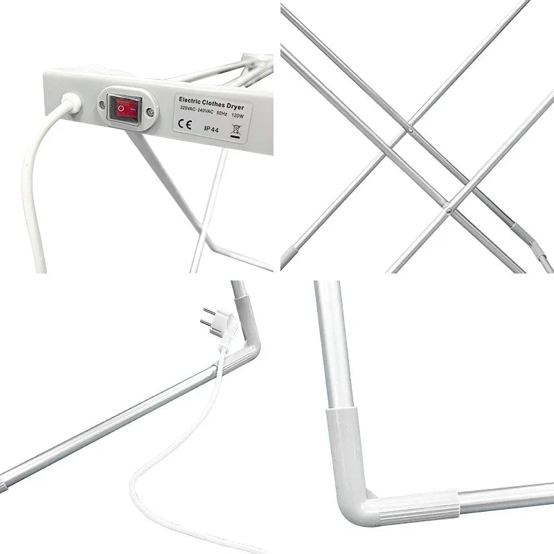 Collapsible Heated Drying Rack with Aluminum Warming Bars for Indoor Laundry | Thomler