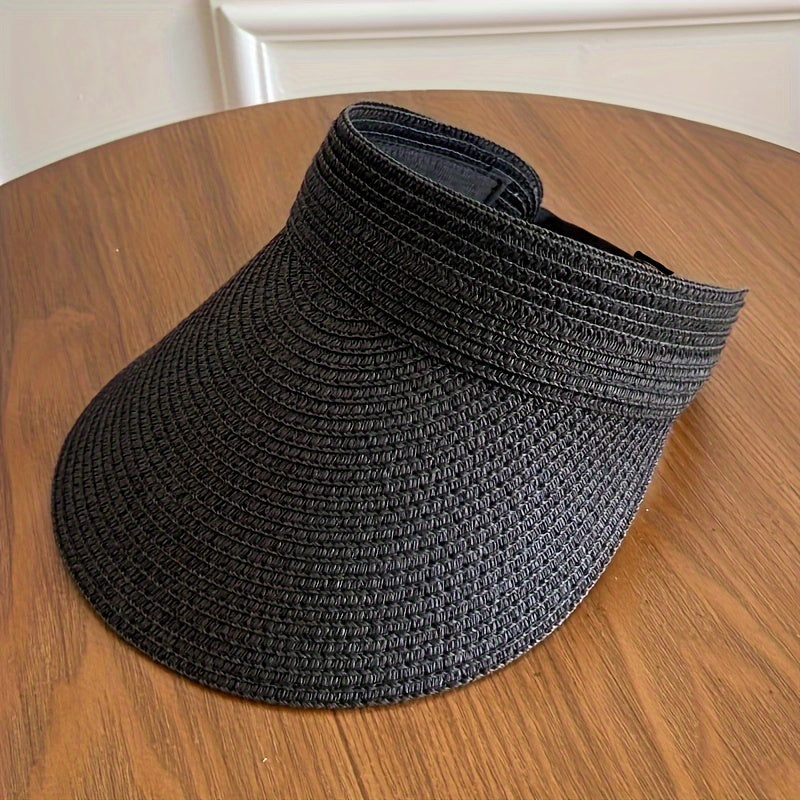 Women's Collapsible Summer Hat | Wide-Brim UVA/UVB Shield Packable Straw Beach Hat for Vacation Travel | Breathable Adjustable Fit | Thomler