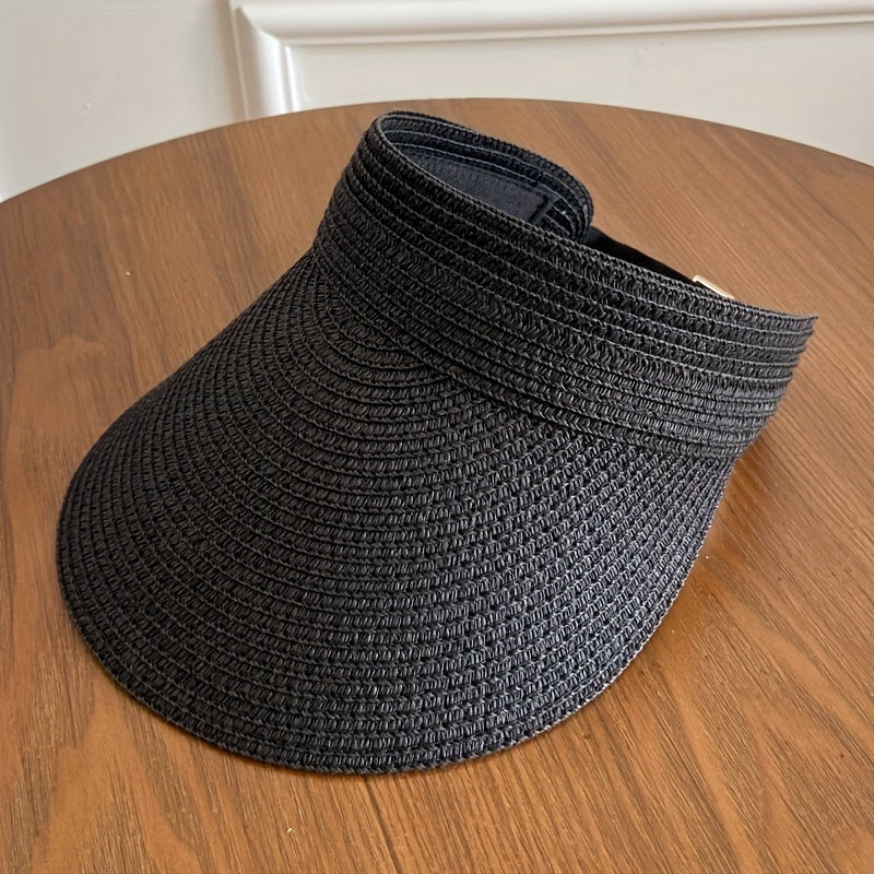 Women's Collapsible Summer Hat | Wide-Brim UVA/UVB Shield Packable Straw Beach Hat for Vacation Travel | Breathable Adjustable Fit | Thomler