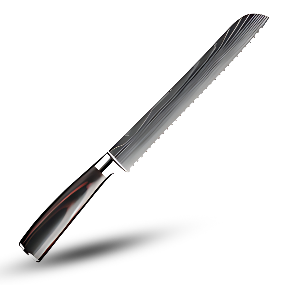 Professional Damascus Steel Kitchen Knife Set with Laminated Wood Handles – 10-Piece Culinary Collection | Thomler