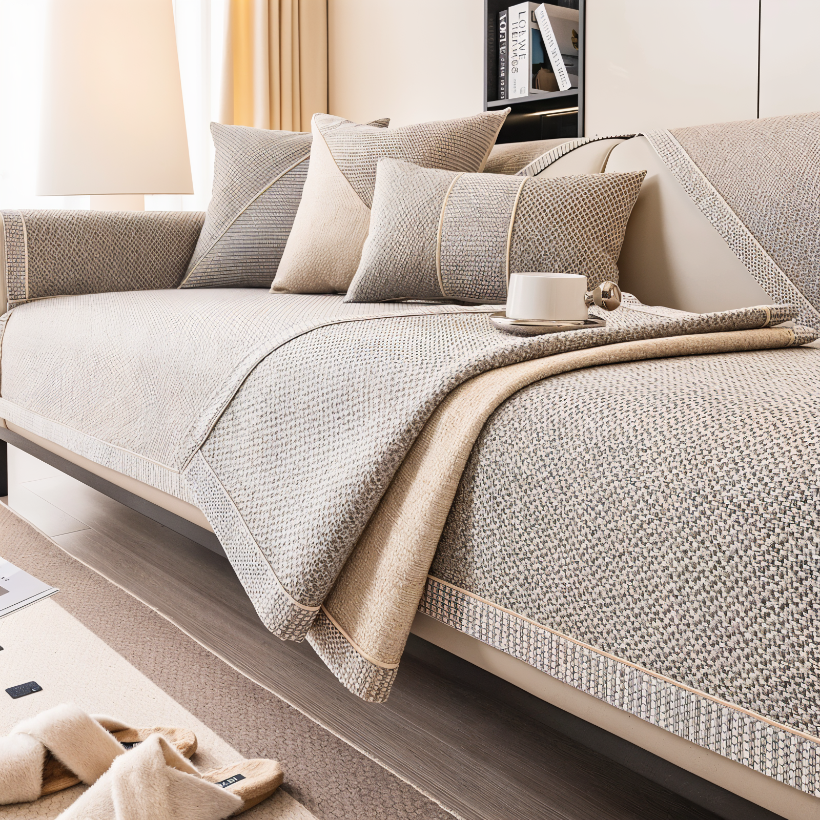 Sofa Cover Breathable Fabric Anti Slip Multiple Sizes Living Room Furniture Protector Universal Couch Cover Minimalist Design | Thomler
