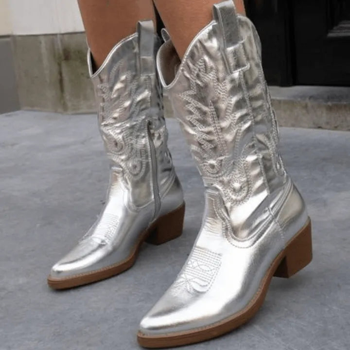 Western-Style Ankle Boots for Women – Versatile Year-Round Footwear with Block Heel & Pointed Toe | Thomler