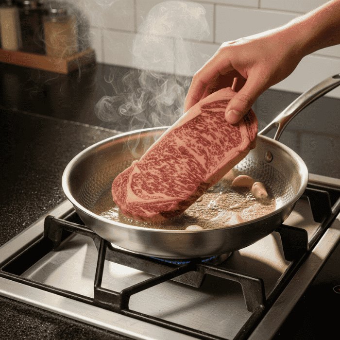 Nonstick Frying Pan with Titanium Coating for Gas Induction Electric Stovetops Metal Utensil Safe Hammered Skillet Dishwasher Safe | Thomler