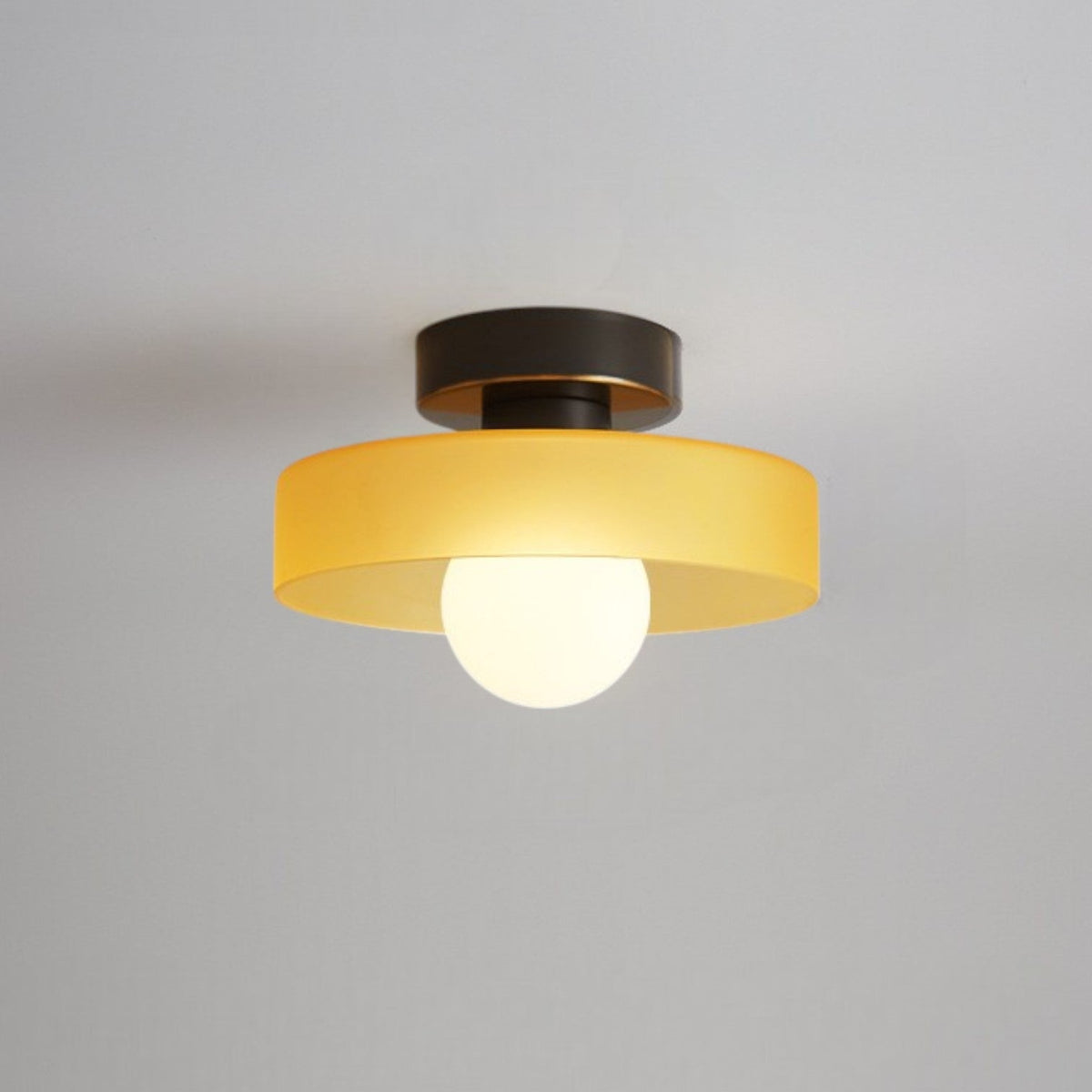 Geometric Glass Flush Mount Ceiling Light – Art Deco Style Fixture for Bedroom, Dining Room & Hallway – G9 LED Compatible – 9.5 in Diameter | Thomler