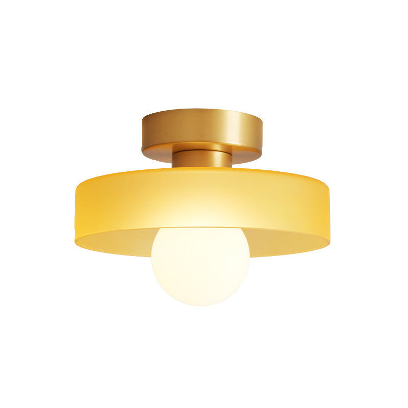 Geometric Glass Flush Mount Ceiling Light – Art Deco Style Fixture for Bedroom, Dining Room & Hallway – G9 LED Compatible – 9.5 in Diameter | Thomler