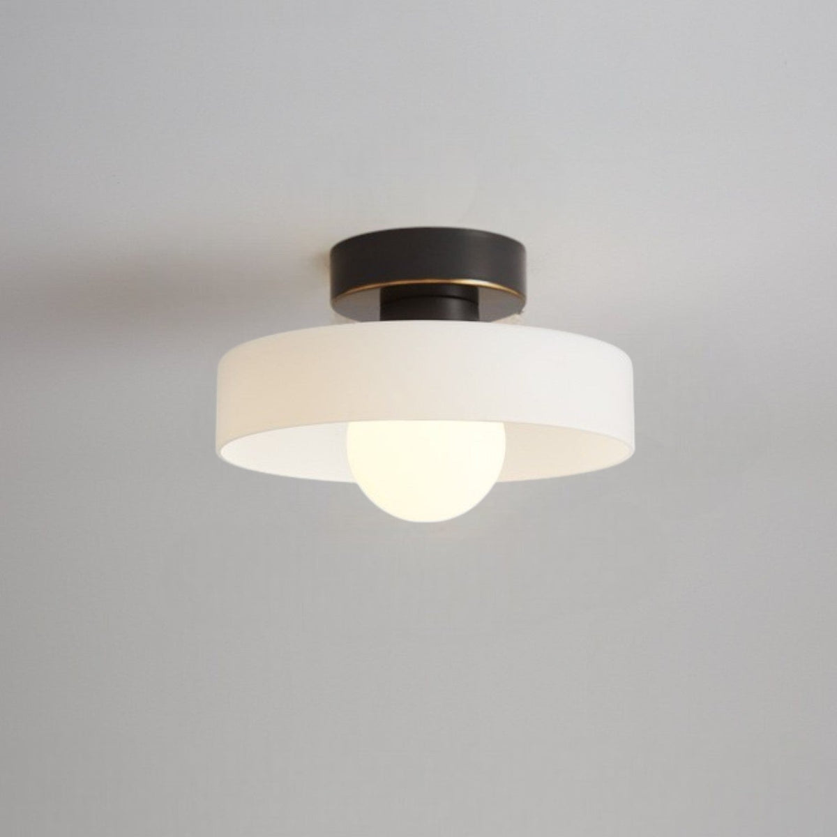 Geometric Glass Flush Mount Ceiling Light – Art Deco Style Fixture for Bedroom, Dining Room & Hallway – G9 LED Compatible – 9.5 in Diameter | Thomler