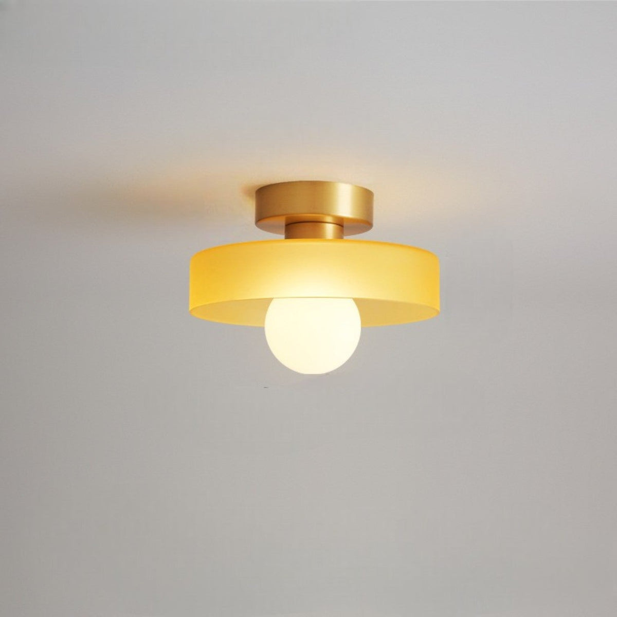 Geometric Glass Flush Mount Ceiling Light – Art Deco Style Fixture for Bedroom, Dining Room & Hallway – G9 LED Compatible – 9.5 in Diameter | Thomler