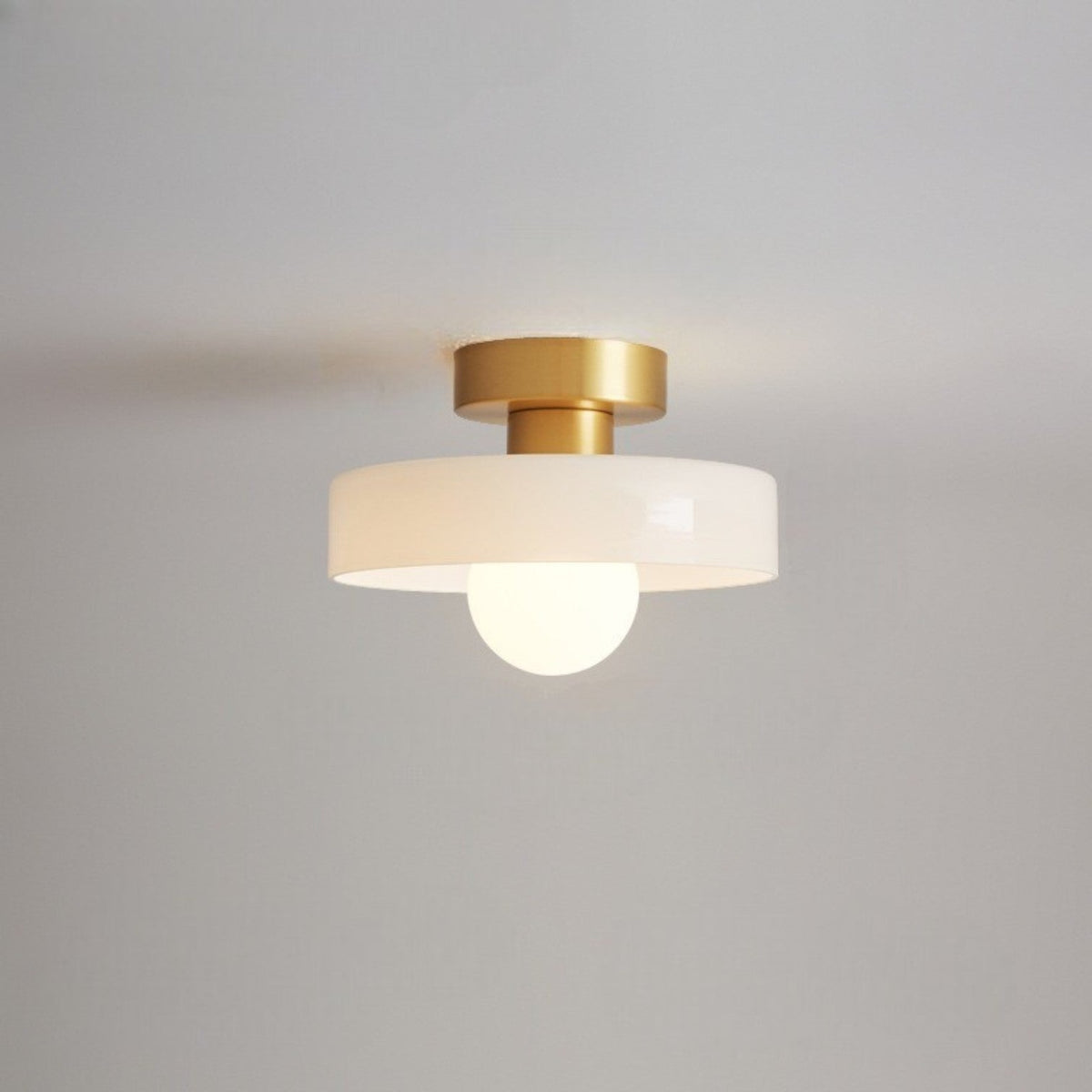 Geometric Glass Flush Mount Ceiling Light – Art Deco Style Fixture for Bedroom, Dining Room & Hallway – G9 LED Compatible – 9.5 in Diameter | Thomler