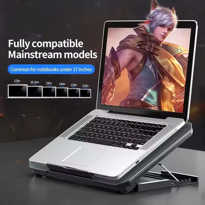 Dual-Fan Notebook Cooling Stand with Adjustable Height & USB Ports for 12-17 Inch Laptops | Thomler