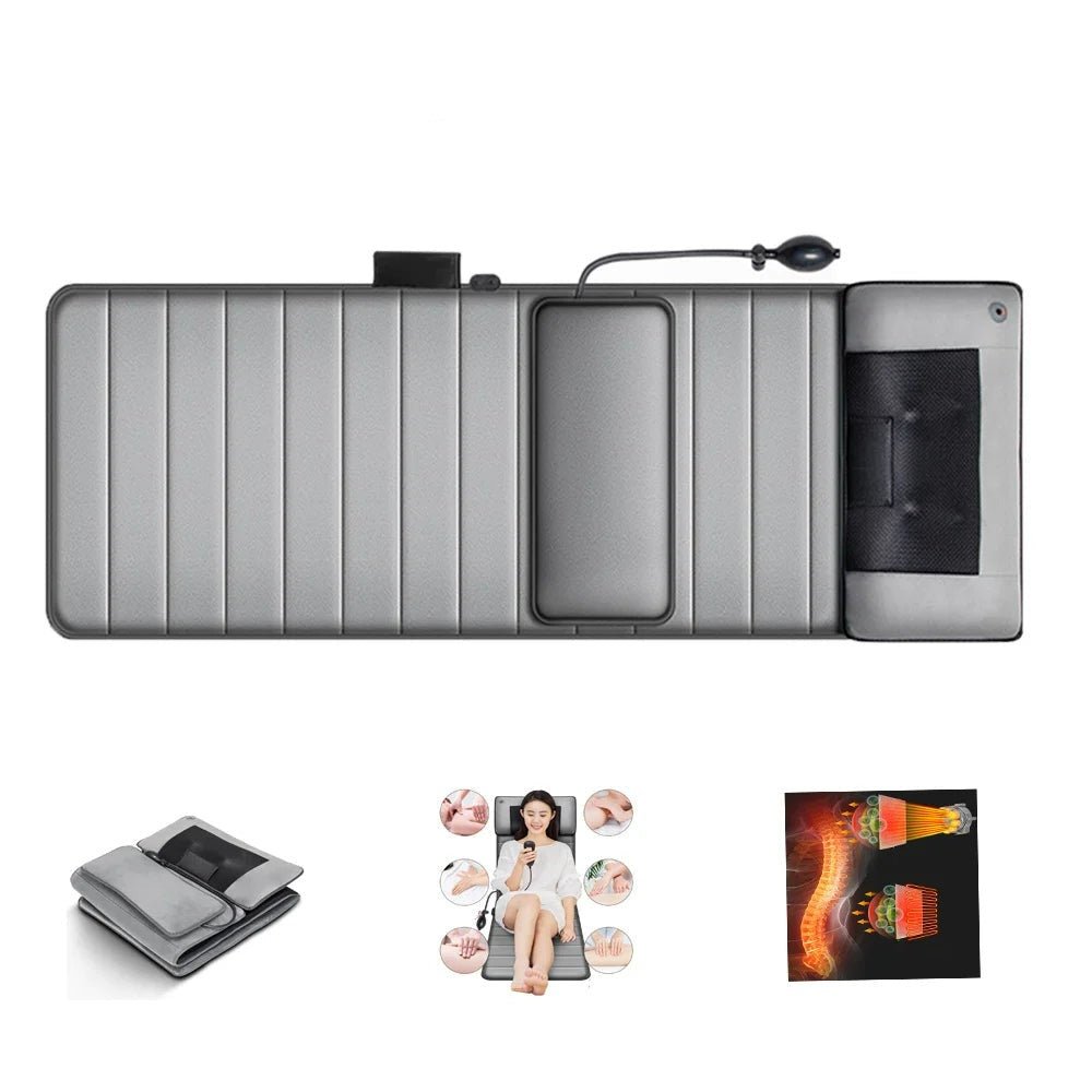 Electric Heated Massage Mat – Full Body Shiatsu Therapy Pad for Back, Neck & Shoulders with Adjustable Heat | Thomler