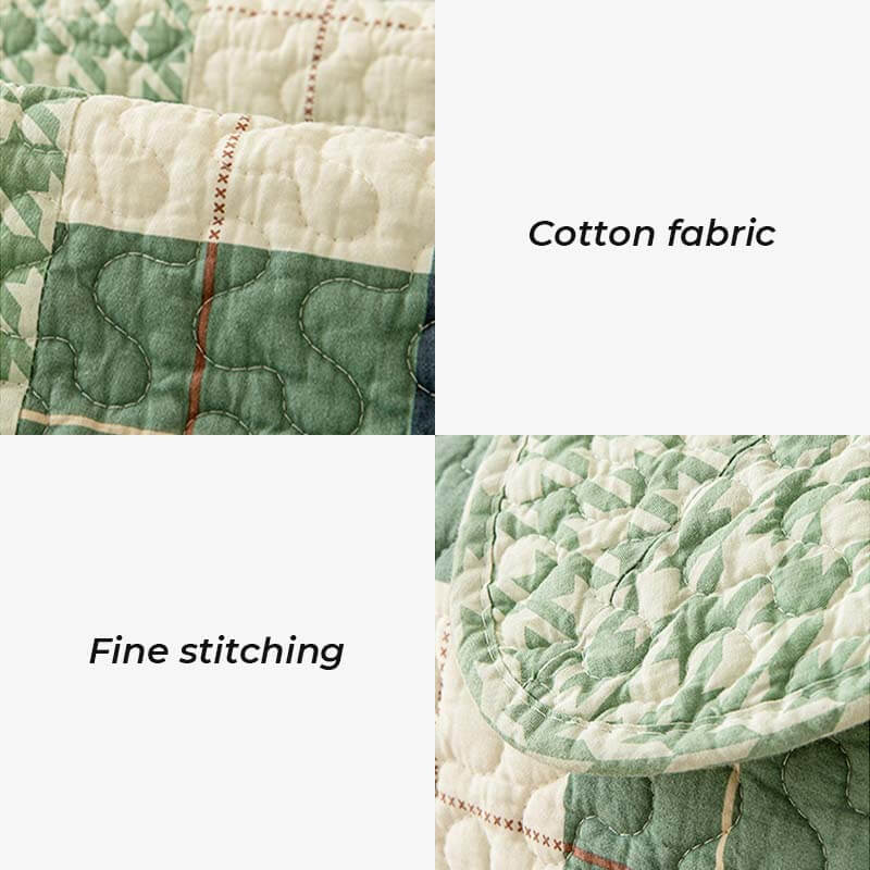 Plaid Cotton Furniture Protector Pad Set | Breathable Non-Slip Couch Cushion Cover for Sofa Seat Protection | Pet-Friendly Machine | Thomler