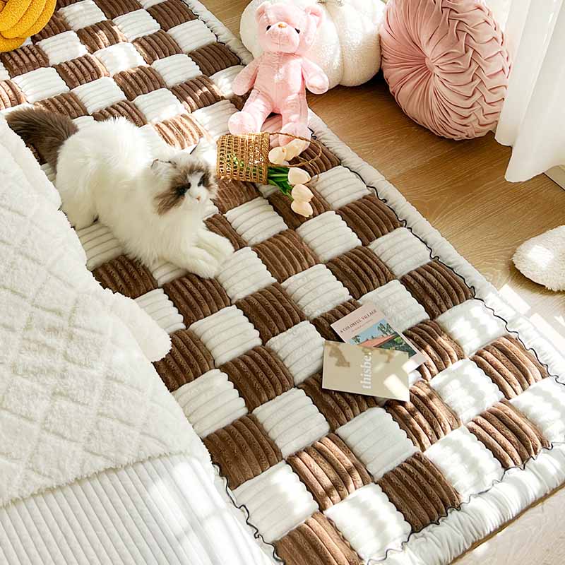 Quilted Cotton Furniture Protector Cover Anti-Slip Couch Cushion Pad for Sofa Chair Loveseat Pet-Friendly Washable Mat for Living Room | Thomler