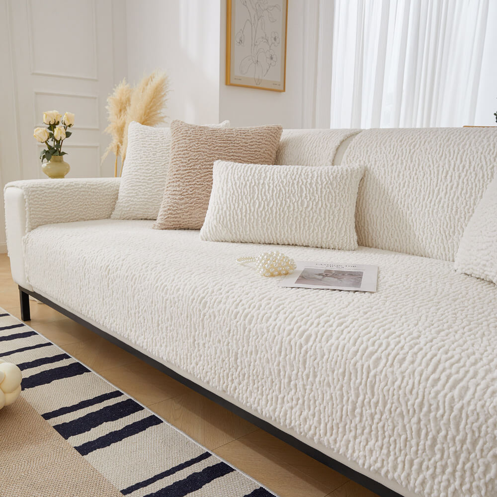 Berber Fleece Furniture Throw – Pet-Friendly Sofa Protector with Non-Slip Grip | Thomler