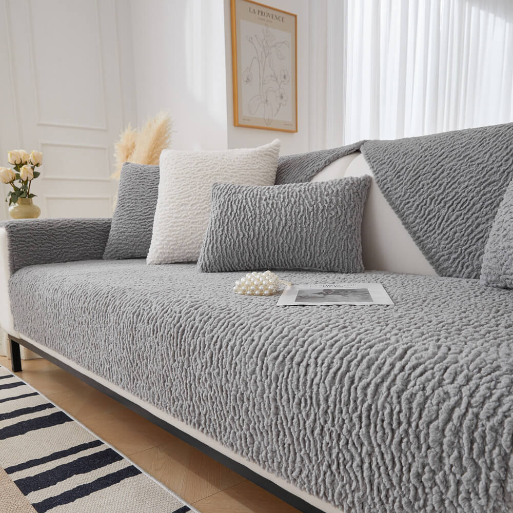 Berber Fleece Furniture Throw – Pet-Friendly Sofa Protector with Non-Slip Grip | Thomler