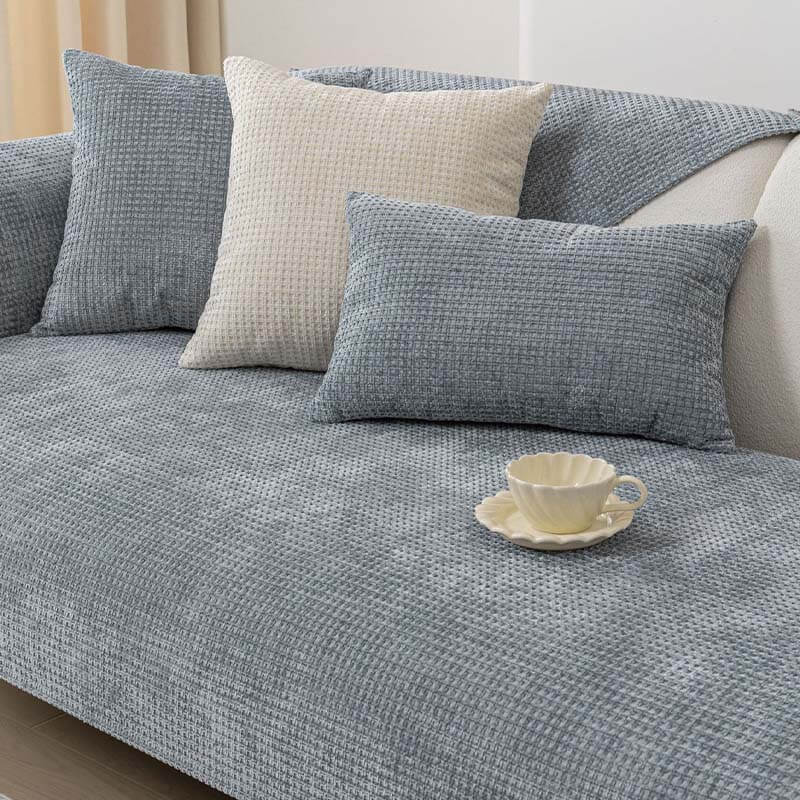 Textured Chenille Furniture Protector with Grip-Dot Backing for Couches & Chairs | Thomler