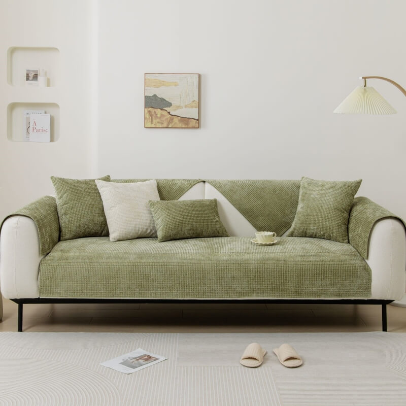 Textured Chenille Furniture Protector with Grip-Dot Backing for Couches & Chairs | Thomler
