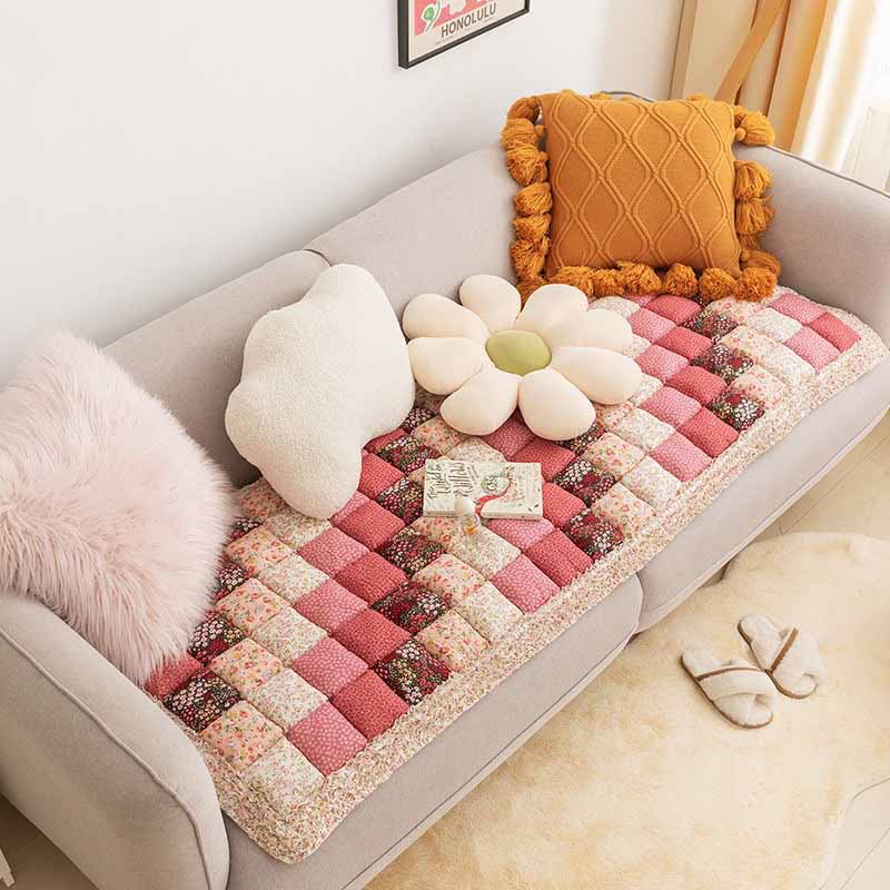 Quilted Cotton Furniture Protector Cover Anti-Slip Couch Cushion Pad for Sofa Chair Loveseat Pet-Friendly Washable Mat for Living Room | Thomler
