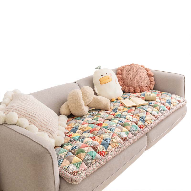 Quilted Cotton Furniture Protector Cover Anti-Slip Couch Cushion Pad for Sofa Chair Loveseat Pet-Friendly Washable Mat for Living Room | Thomler