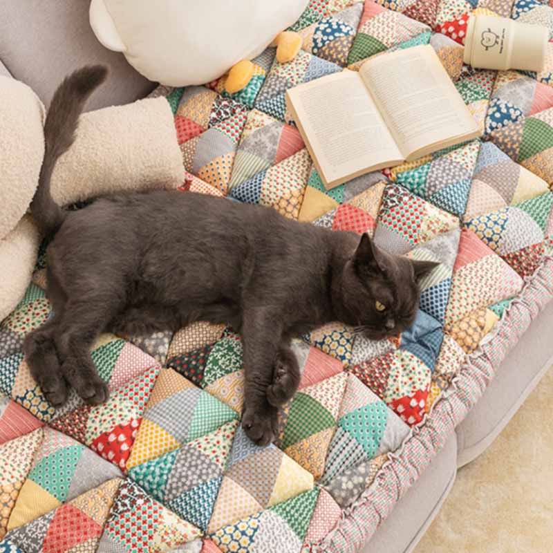 Quilted Cotton Furniture Protector Cover Anti-Slip Couch Cushion Pad for Sofa Chair Loveseat Pet-Friendly Washable Mat for Living Room | Thomler