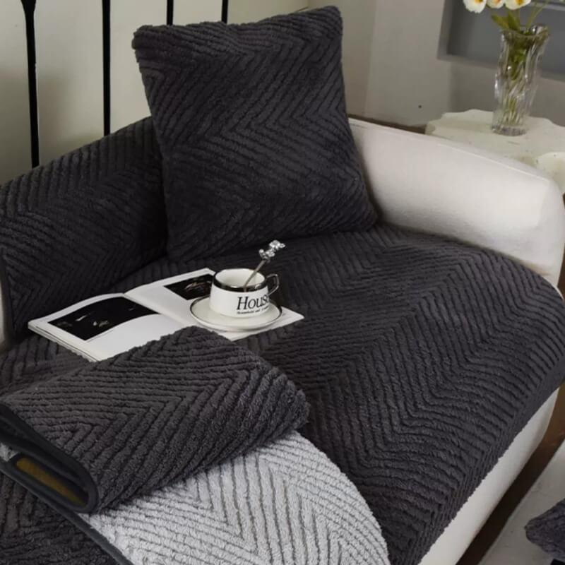 Textured Plush Couch Protector with Silicone Grip – Available in Multiple Sizes | Thomler