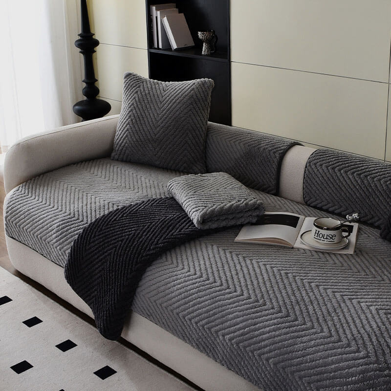 Textured Plush Couch Protector with Silicone Grip – Available in Multiple Sizes | Thomler